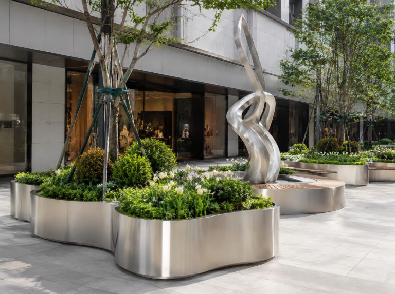 金川县不锈钢景观雕塑与金属花箱